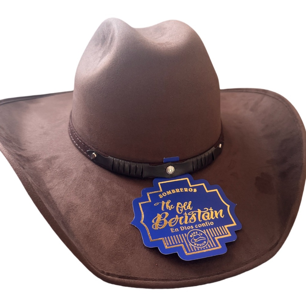 Faux Suede The Old Beristain Brown Western Cowboy Hat Size Large